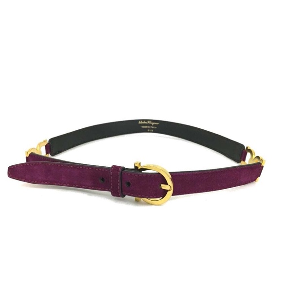 EUC Salvatore Ferragamo Gancini Suede Leather 72cm (28 inches) Belt - Picture 14 of 14